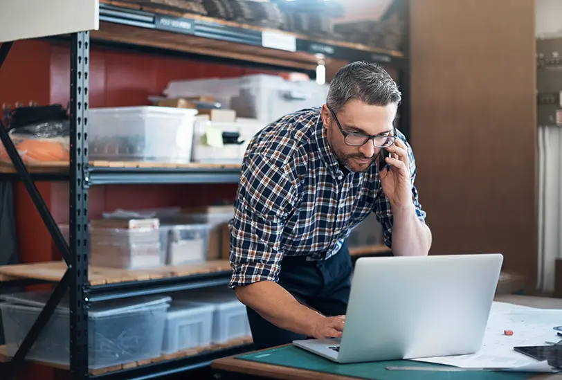 business owner on laptop